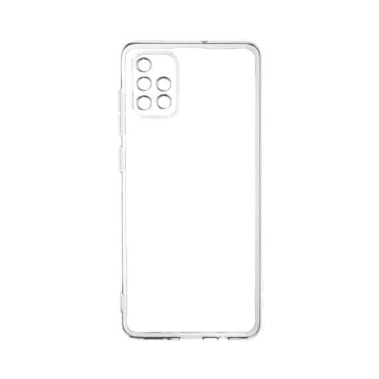 Capa de silicone macio com moldura de câmera para Samsung Galaxy A71 transparente